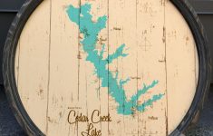 Cedar Creek Lake Tx Map Art Barrel End | Etsy - Cedar Creek Texas Map