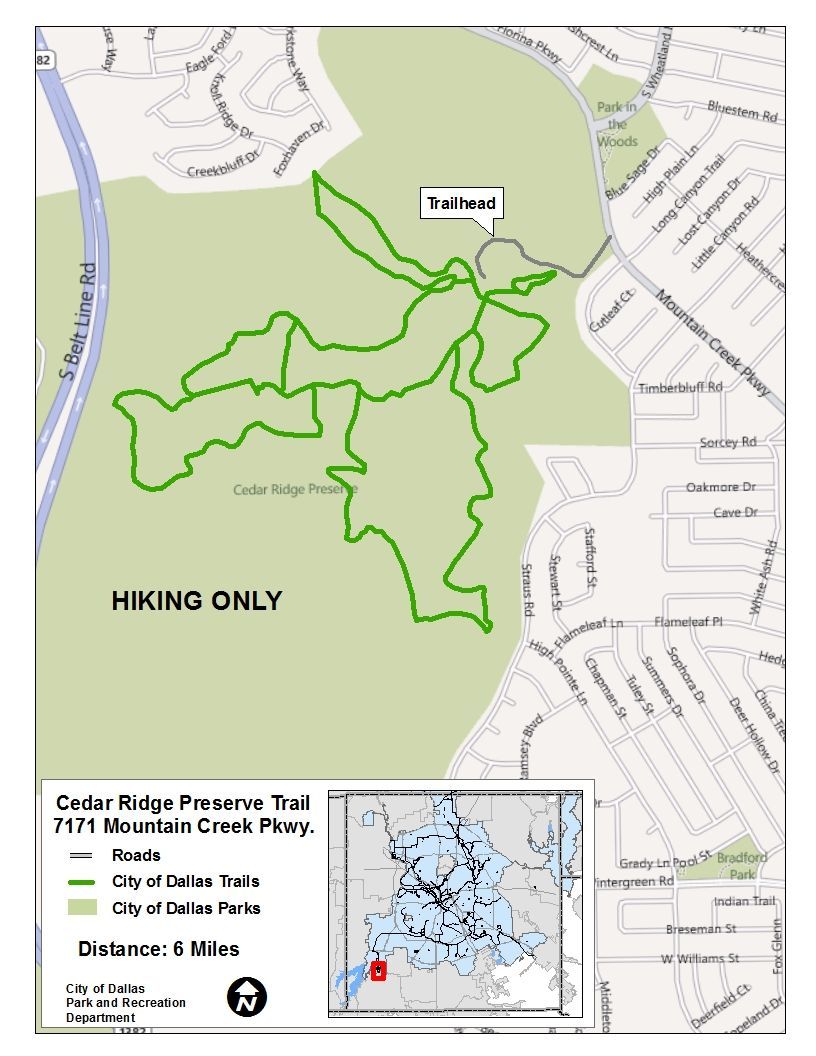 Cedar Ridge Preserve Trail Map | Local Trails Near Dallas - Texas Bbq Trail Map