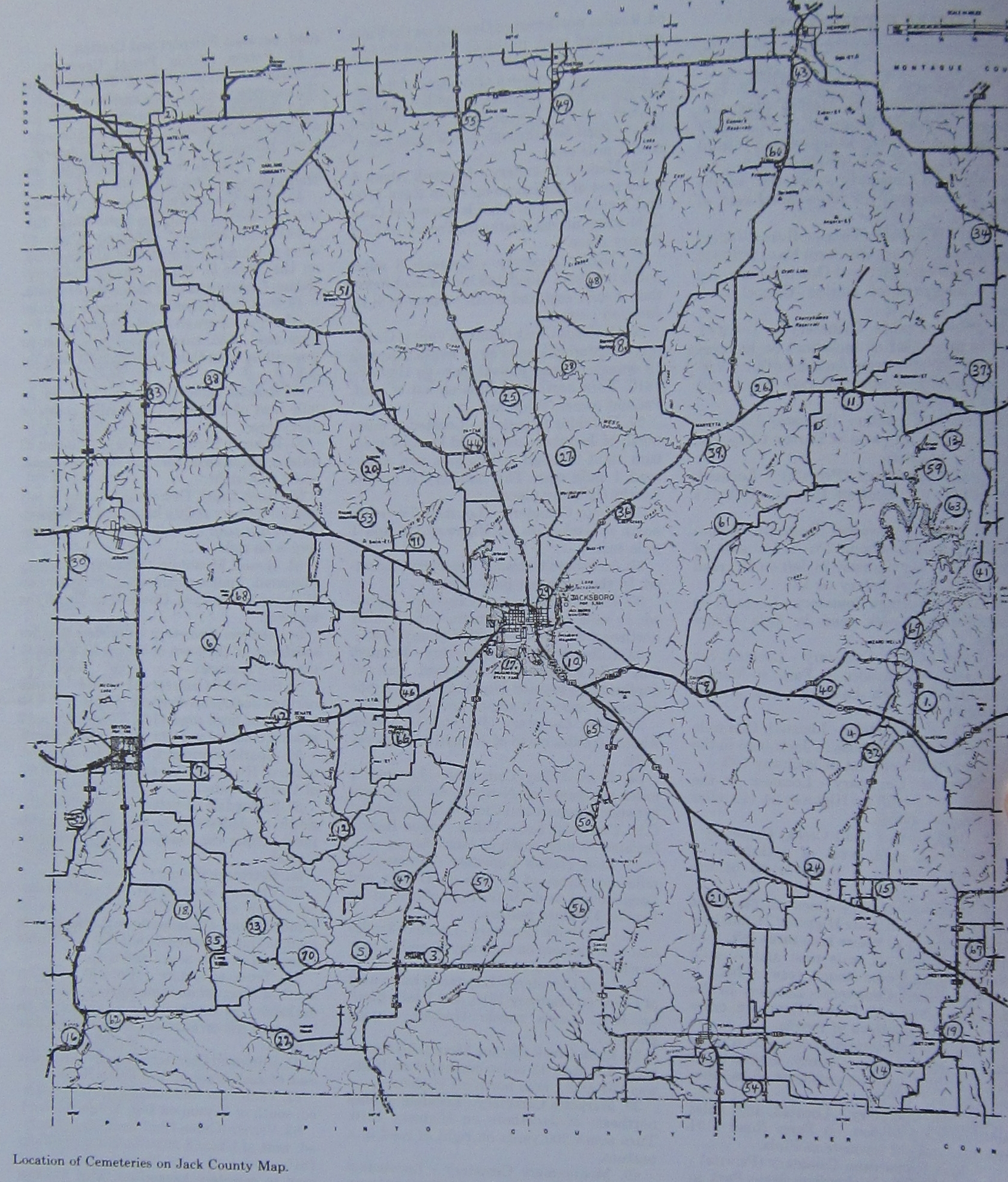 Cemeteries Of Jack County Tx - Jack County Texas Map