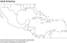 Central America Printable Outline Map, No Names, Royalty Free | Cc - Free Printable Map Of The Caribbean Islands