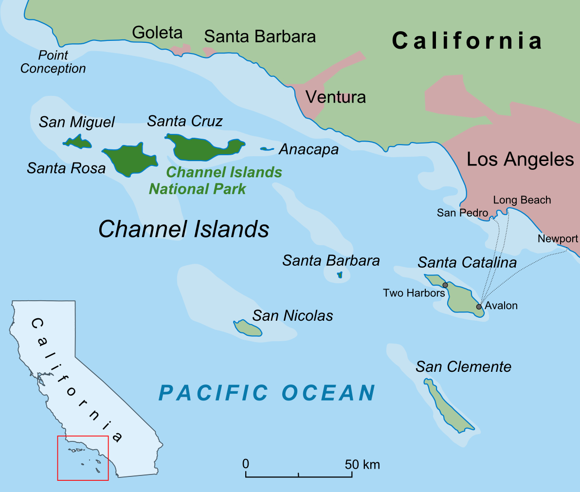Channel Islands (California) - Wikipedia - Map Of Islands Off The Coast Of Florida