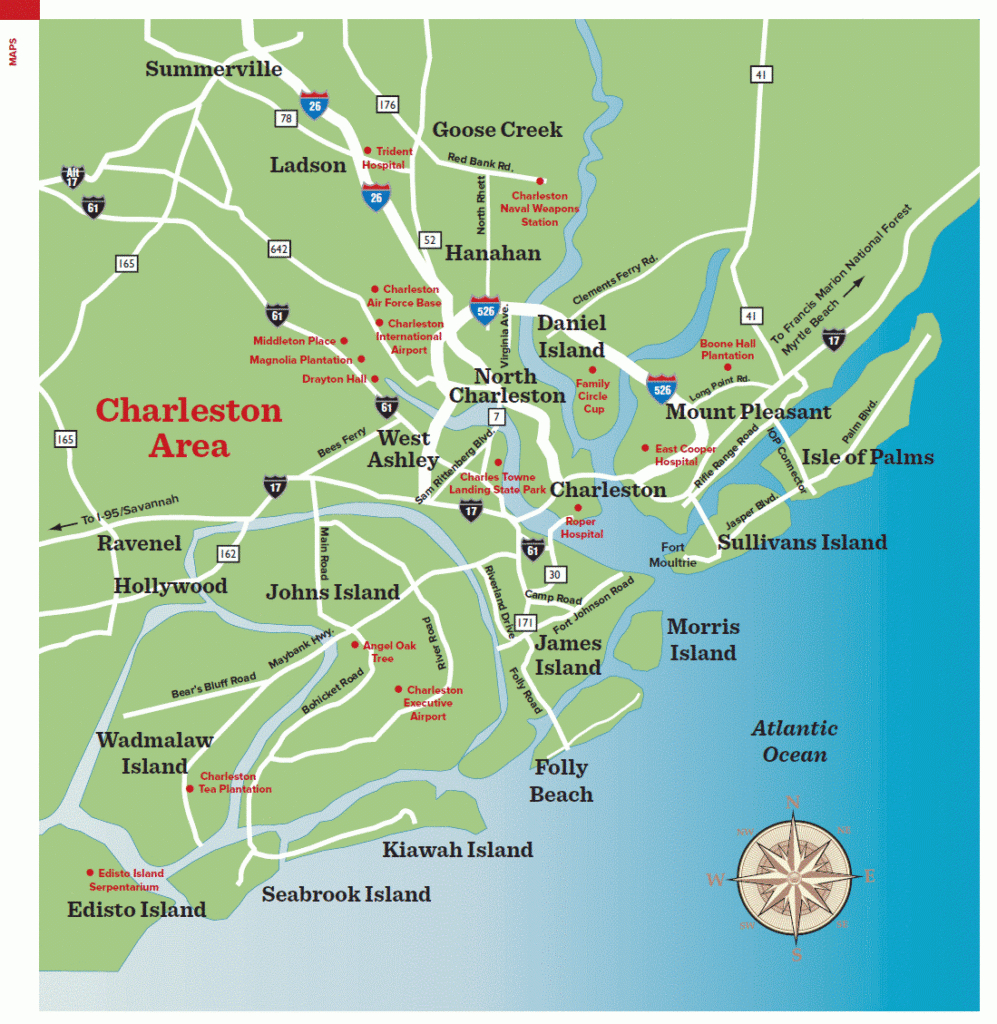 Charleston Sc Maps - Traveler Mag - Printable Map Of Charleston Sc