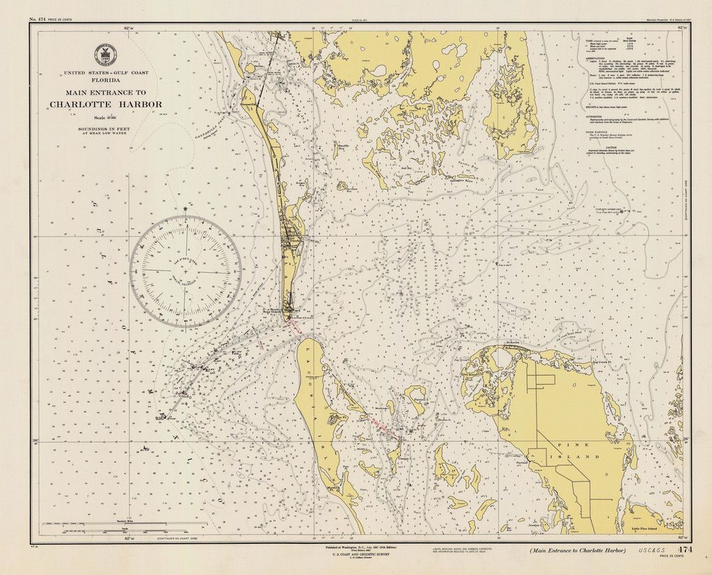 Charlotte Harbor Florida Map - 1947 | Florida &amp;amp; Gulf Of Mexico - Charlotte Harbor Florida Map