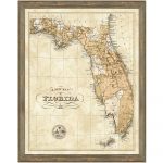 Charlton Home 'map Of Florida' Framed Graphic Art Print | Wayfair   Framed Map Of Florida