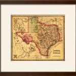 Charlton Home 'texas   Panoramic Map' Framed Graphic Art Print | Wayfair   Texas Map Framed Art