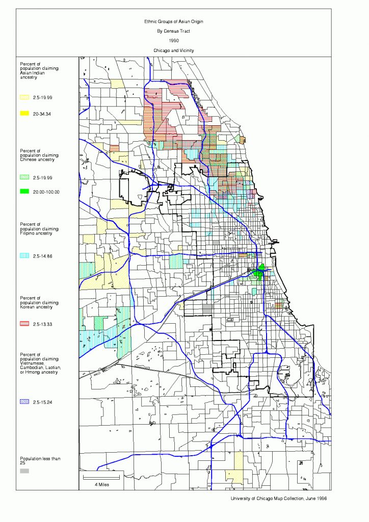 Chicago 1990 Census Maps - Printable Map Of Chicago Suburbs | Printable ...