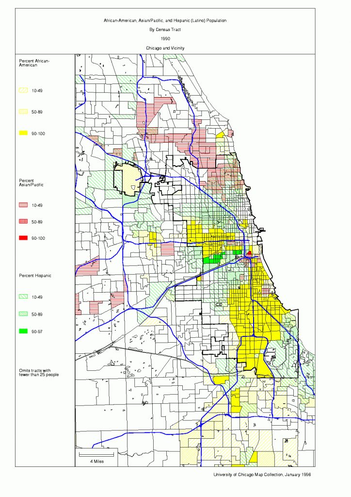 Chicago 1990 Census Maps - Printable Map Of Chicago Suburbs - Printable 