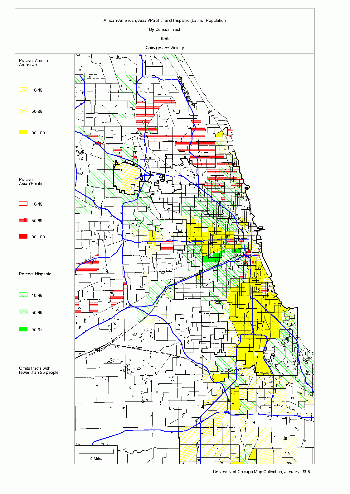 Chicago 1990 Census Maps - Printable Map Of Chicago Suburbs