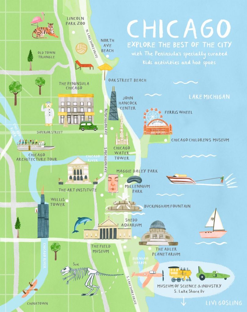 Chicago Illustration. Australian Traveller - Livi Gosling - Map Of ...