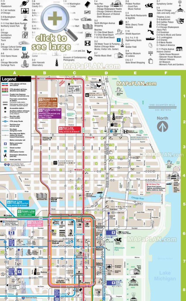 Chicago Maps - Top Tourist Attractions - Free, Printable City Street ...