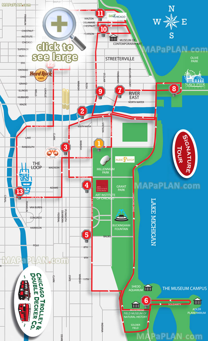 Chicago Maps - Top Tourist Attractions - Free, Printable City Street Map - Map Of Chicago Attractions Printable