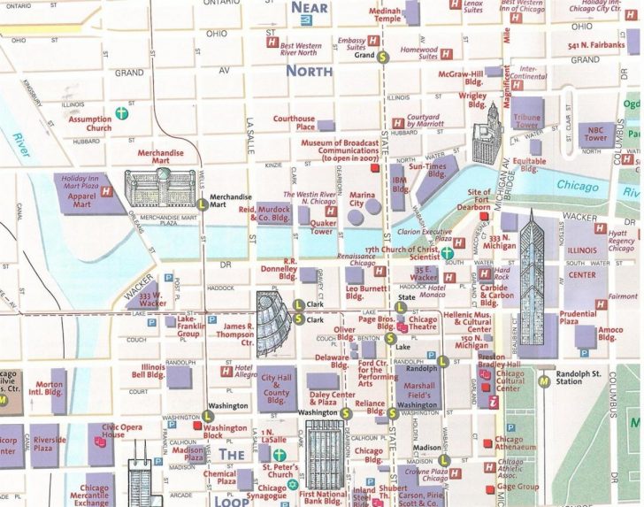 Chicago Tourist Map - Tourist Map Of Chicago (United States Of America ...