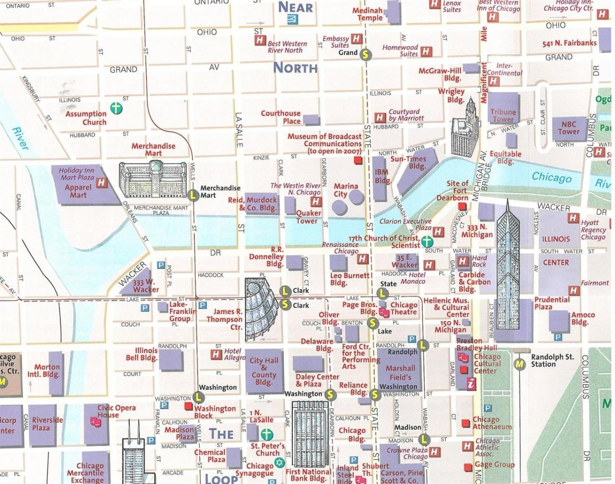 Chicago Tourist Map - Tourist Map Of Chicago (United States Of America) - Chicago Tourist Map Printable