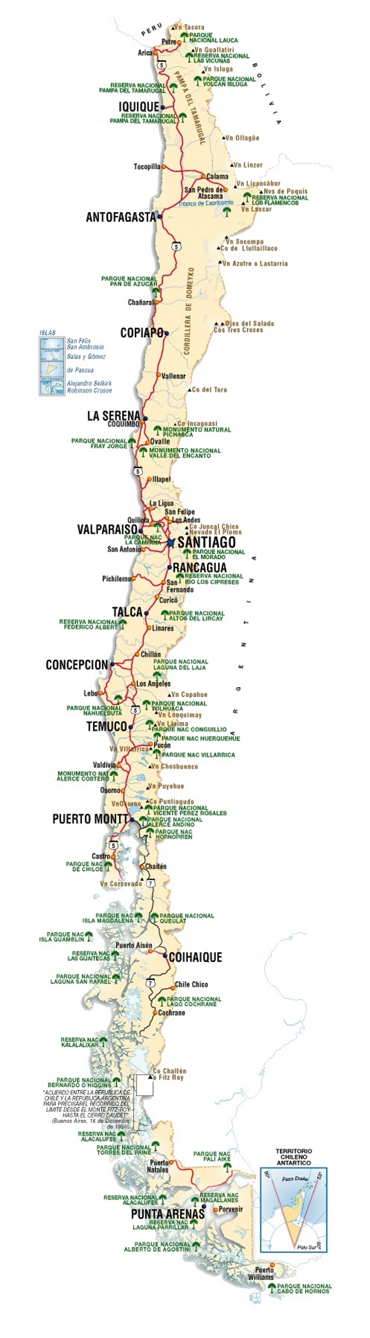 Chile Maps | Maps Of Chile - Free Printable Map Of Chile