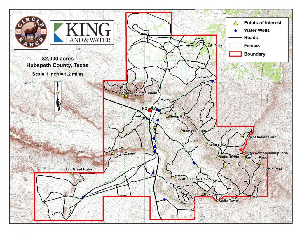 Circle Ranch – King Land &amp;amp; Water - Van Horn Texas Map