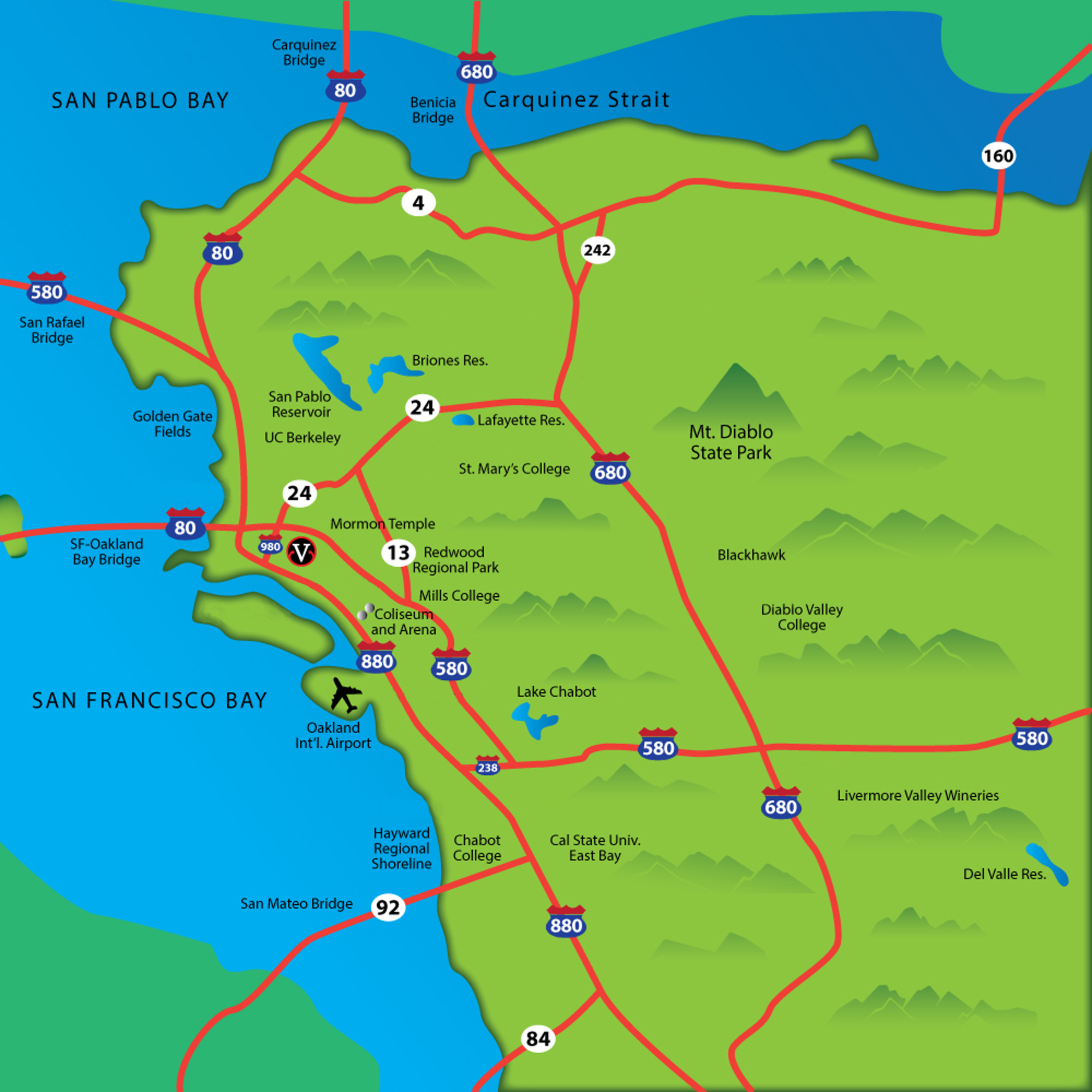 Cities Of The East Bay - Map Of Bay Area California Cities