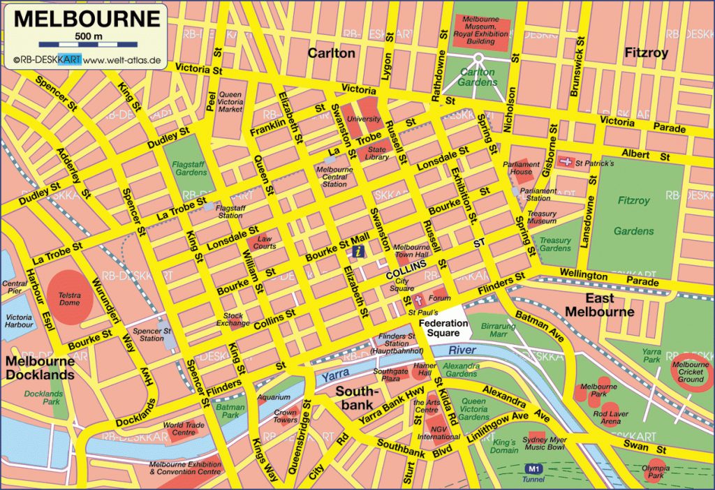 City Map Melbourne | Mountmercy - Brisbane Cbd Map Printable ...