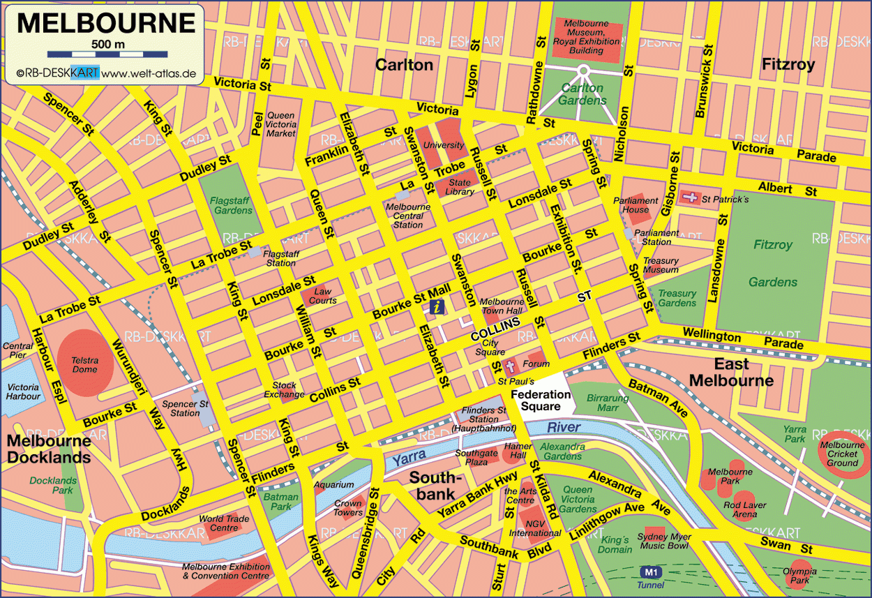 City Map Melbourne | Mountmercy - Brisbane Cbd Map Printable
