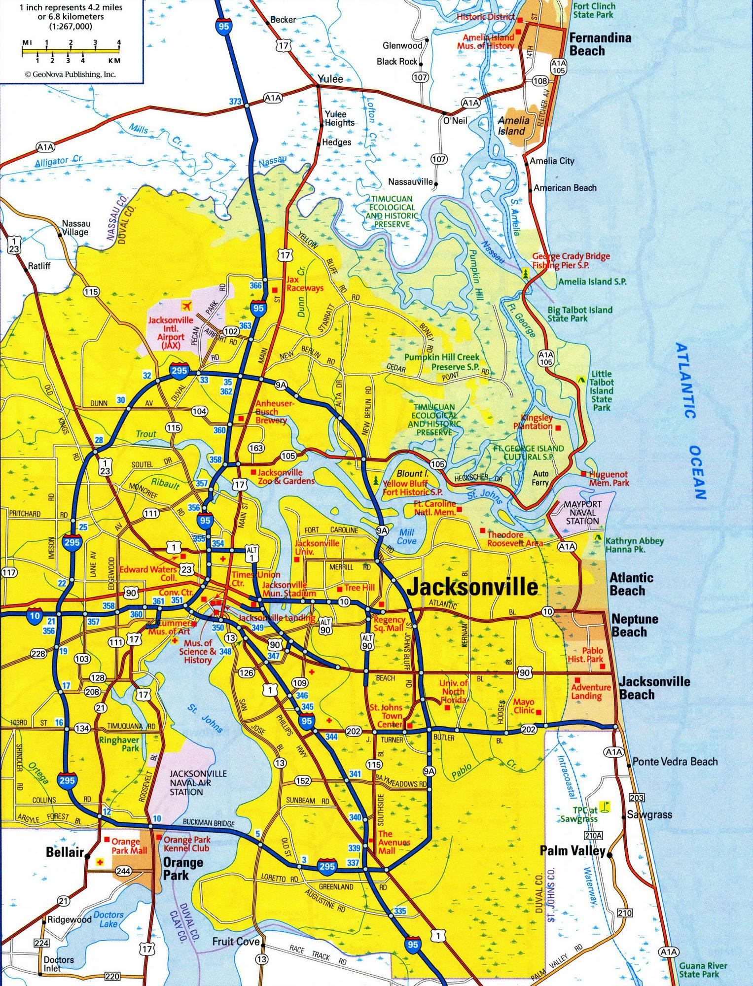 City Map Of Jacksonville Fl - Jacksonville City Limits Map (Florida - Map To Jacksonville Florida