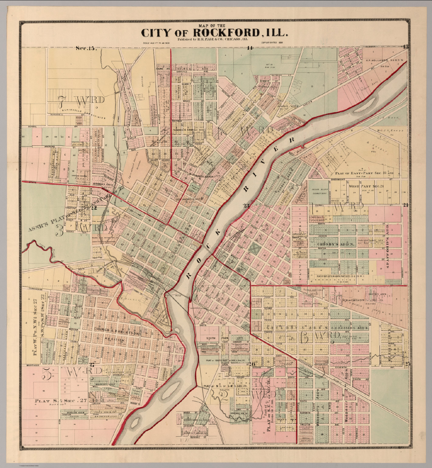 City Of Rockford, Illinois. - David Rumsey Historical Map Collection - Printable Map Of Rockford Il