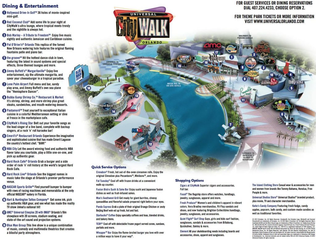 Citywalk Orlando Map Universal Orlando Citywalk Map (Florida Usa