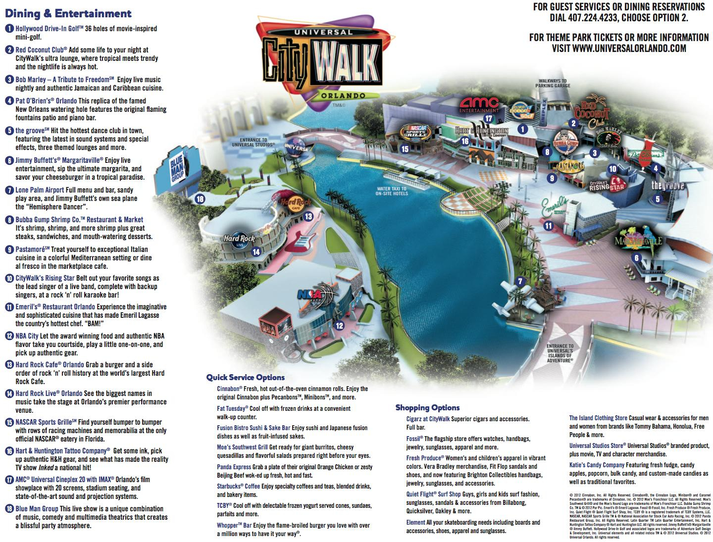 Citywalk Orlando Map - Universal Orlando Citywalk Map (Florida - Usa) - Universal Studios Florida Citywalk Map