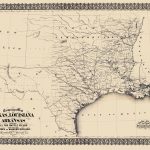 Civil War Map   Texas, Louisiana, & Arkansas 1871   Texas Arkansas Map