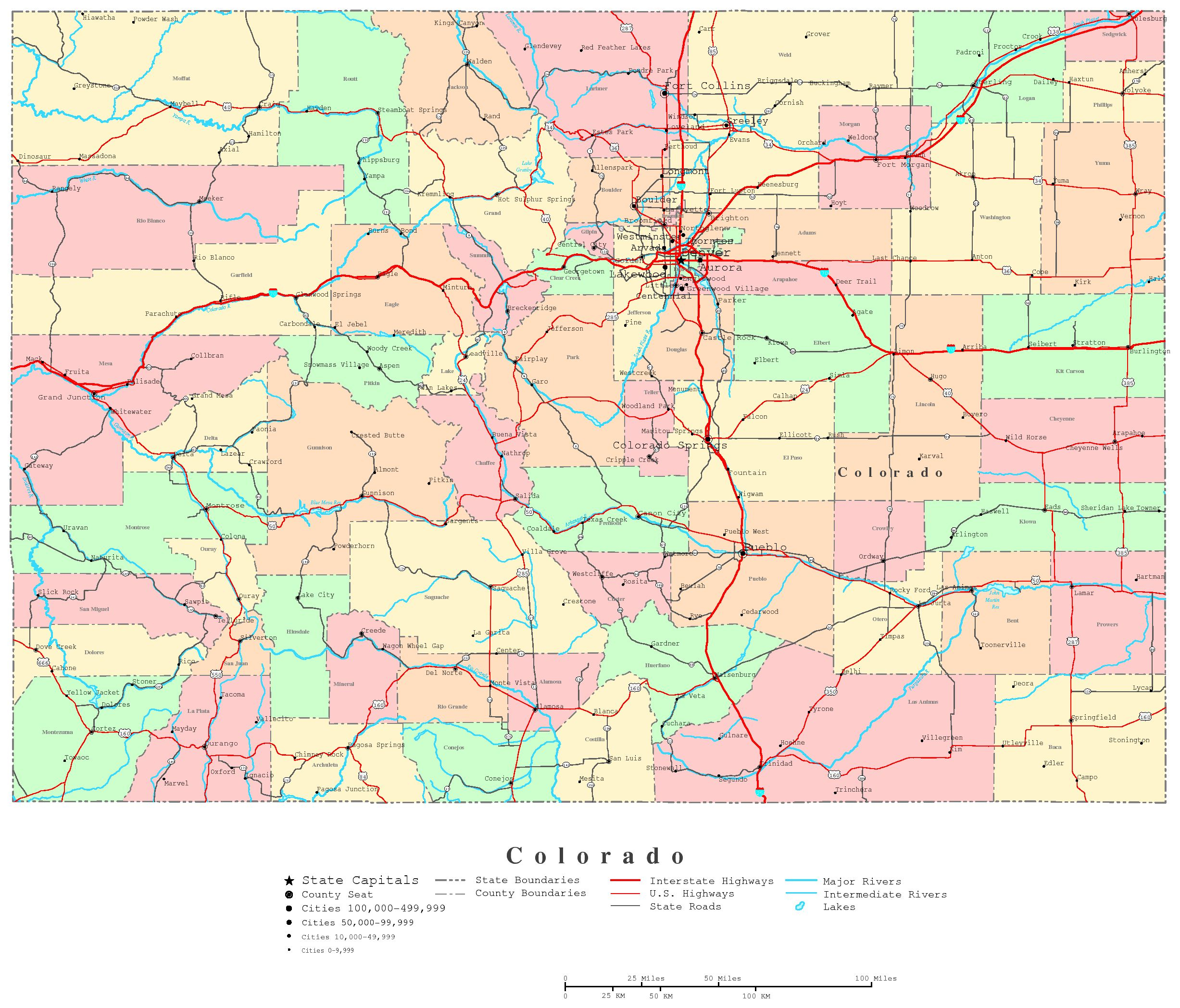 Colorado Printable Map - Printable Map Of Colorado