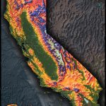 Colorful California Map | Topographical Physical Landscape   California Topographic Map Elevations