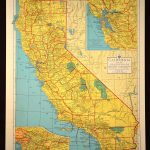 Colorful Yellow Vintage California Map California Colorful | Map   California Map Wall Art
