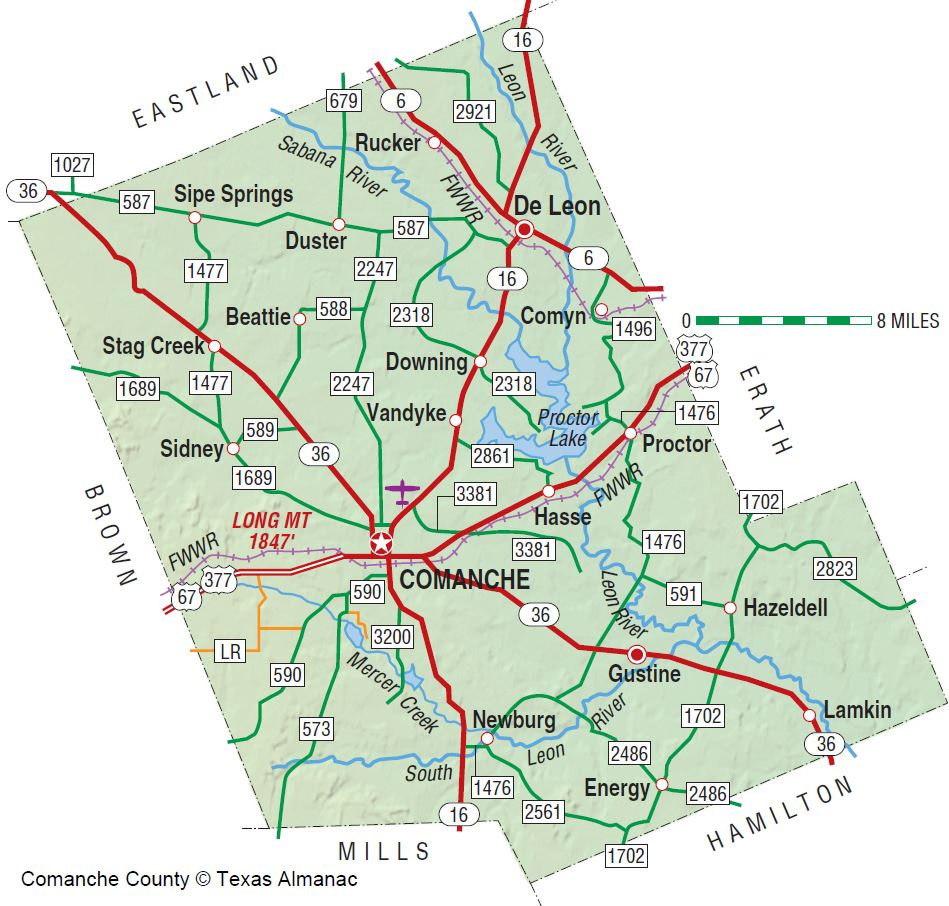 Comanche County | The Handbook Of Texas Online| Texas State - Comanche County Texas Map