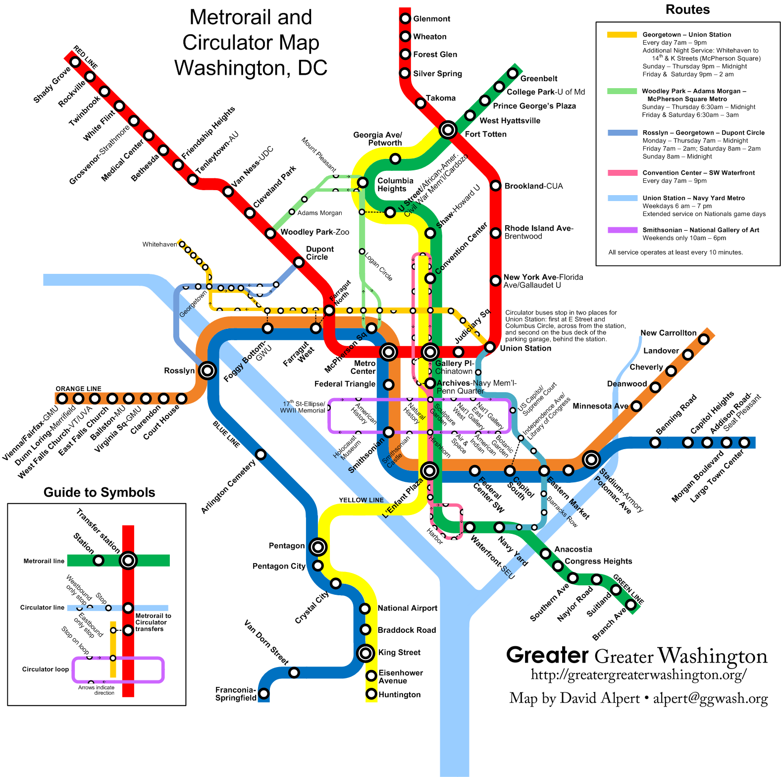 Combine The Circulator And Metro Maps For Visitors – Greater Greater - Printable Street Map Of Washington Dc
