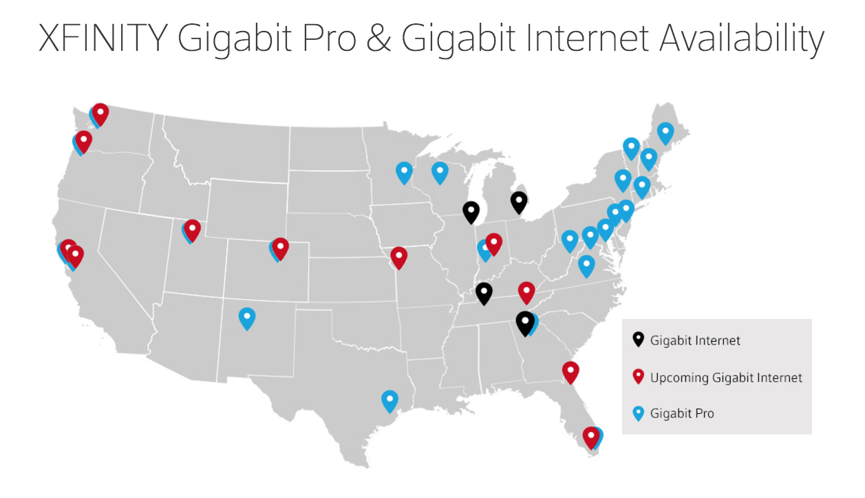 Comcast&amp;#039;s Gigabit Cable Will Be In 15 Citiesearly 2017 | Ars - Comcast Coverage Map Florida
