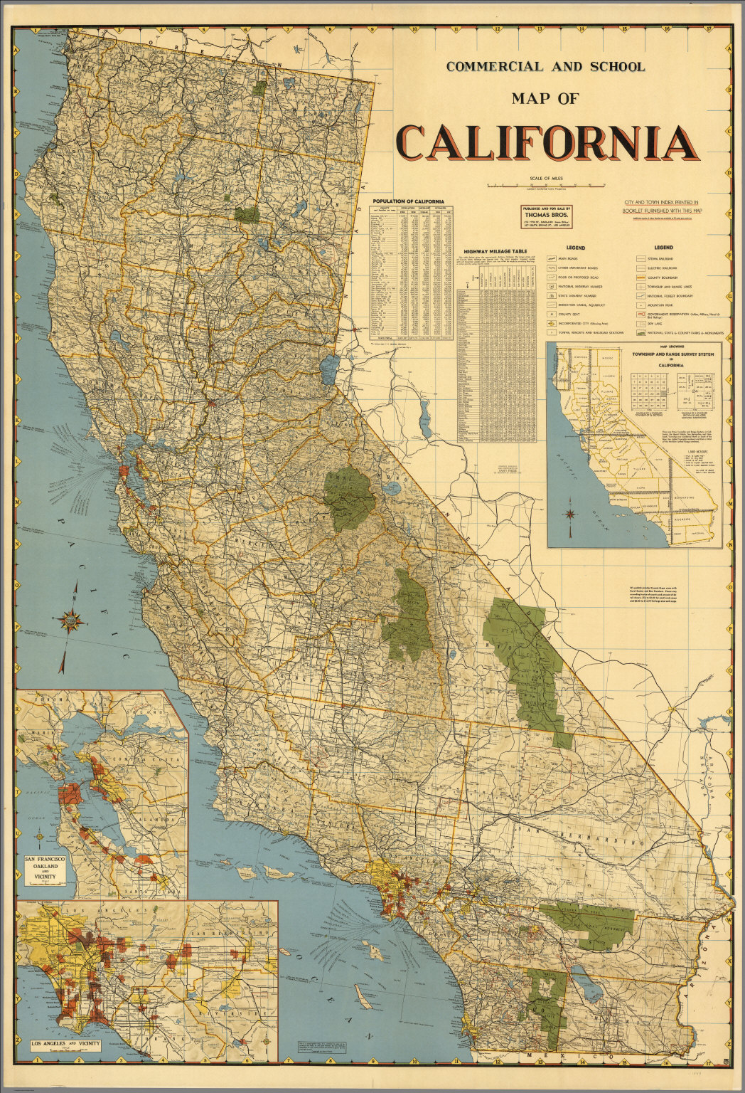 Commercial And School Map Of California; Published And For Sale - California Township And Range Map