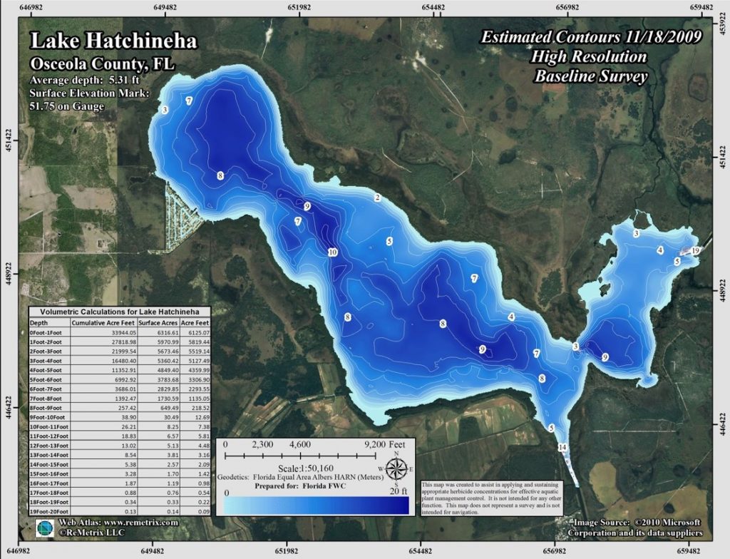 Contour Lake Maps Of Florida Lakes - Bathymetric Maps, Boat Ramp ...