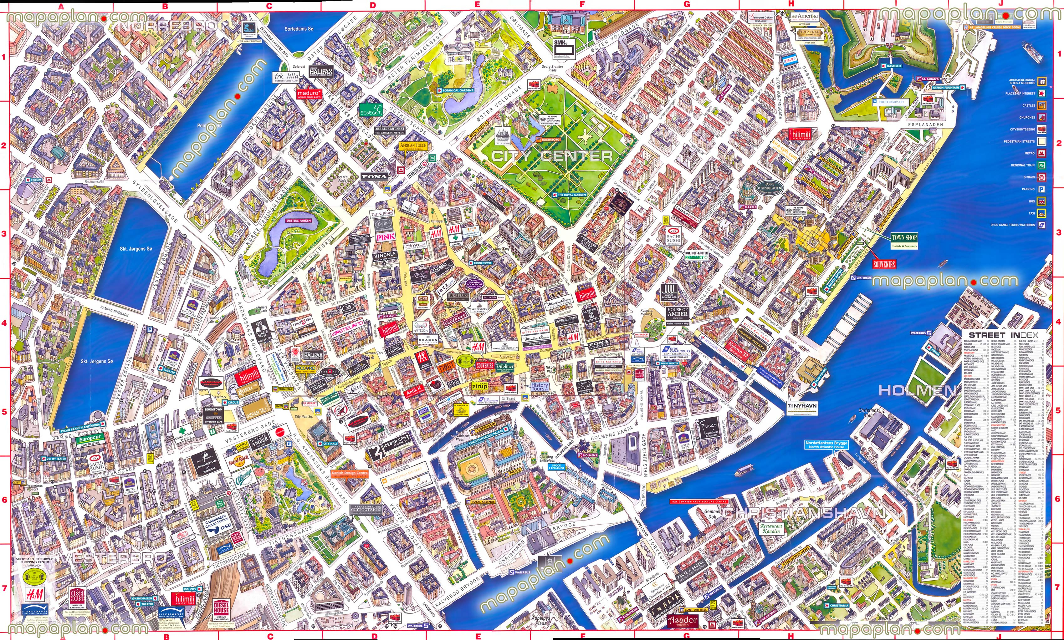 Copenhagen Map - Virtual Interactive 3D Map Of Copenhagen, Denmark - Free Printable Satellite Maps