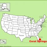 Coral Springs Location On The U.s. Map   Map Of Florida Showing Coral Springs