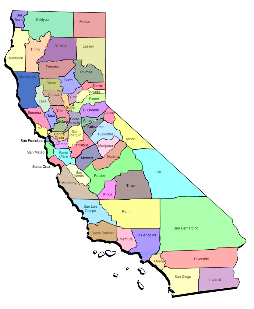 County Map Of California With Cities - Klipy - California County Map With Cities