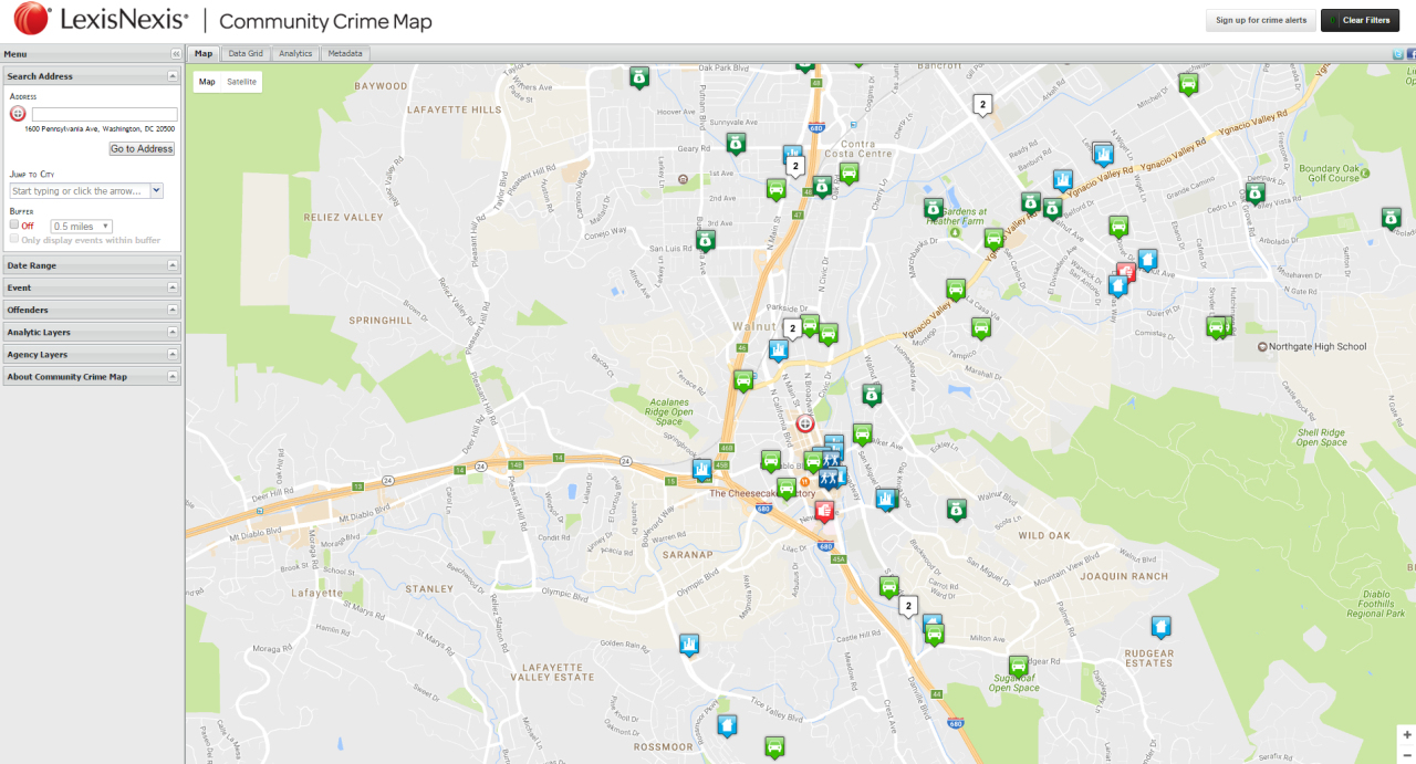 Crime Mapping City Of Walnut Creek For California Map - Touran - Walnut California Map