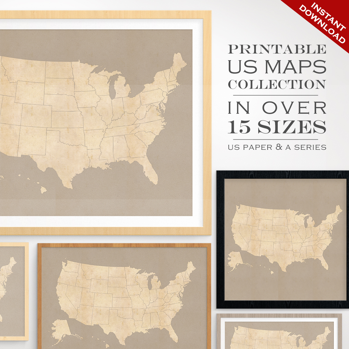 Custom Travel Maps - Printable Us Travel Maps - Vintage United - Custom Printable Maps