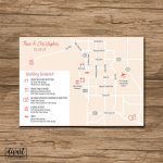 Custom Wedding Map, Event Map, Directions, Locations   Printable   Printable Map Directions For Invitations