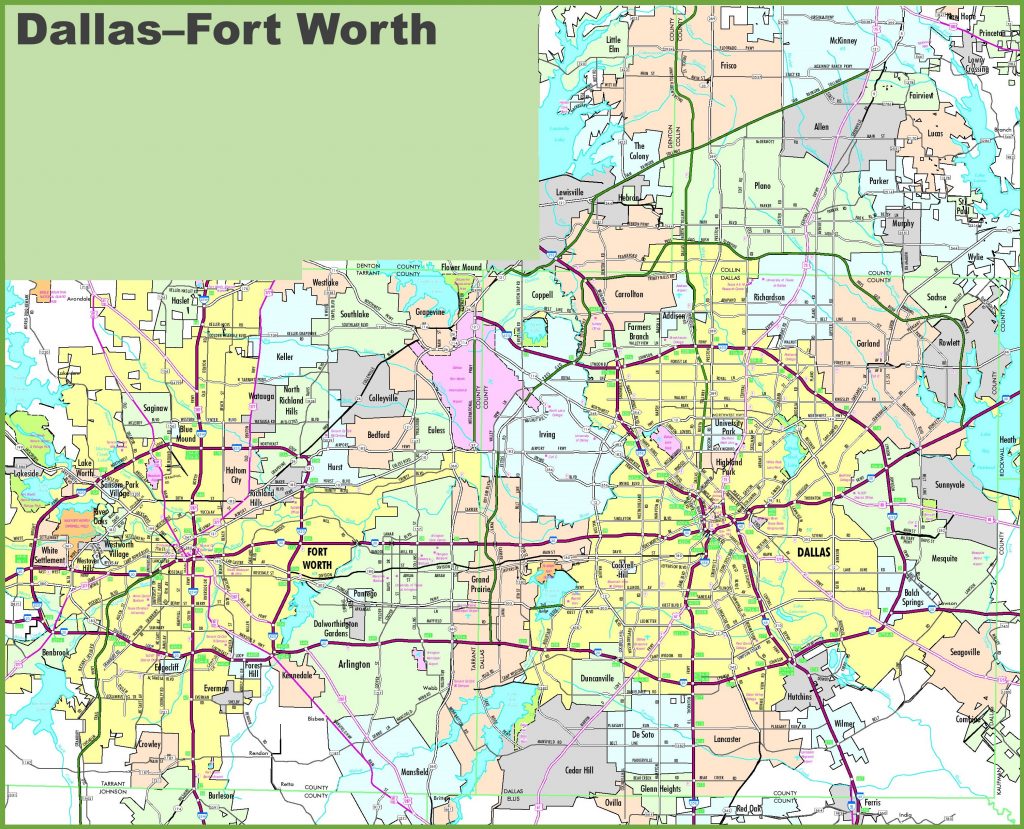 Dallas And Fort Worth Map - Printable Map Of Dallas | Printable Maps