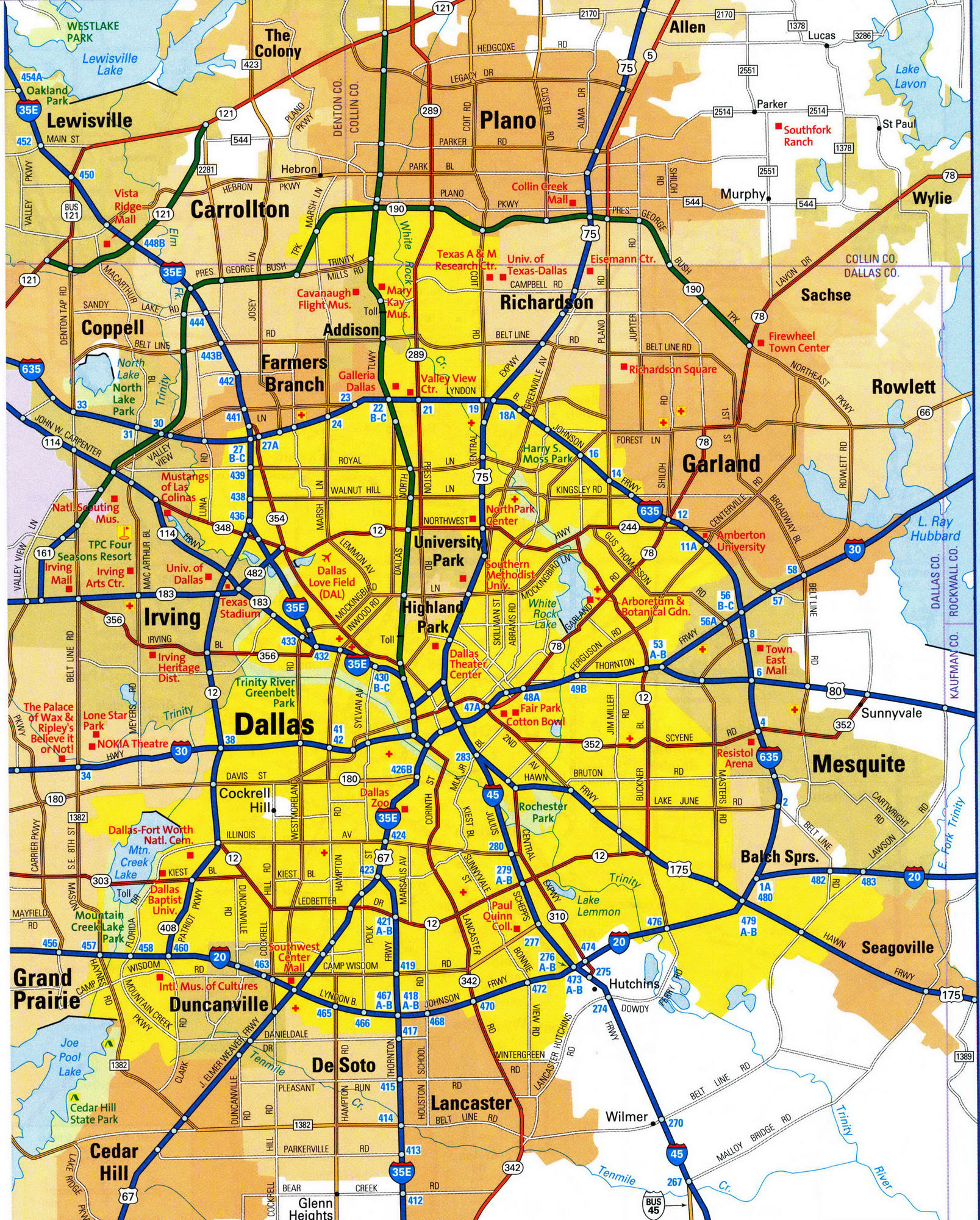 Dallas Map - Falsomesias - Dallas Texas Highway Map