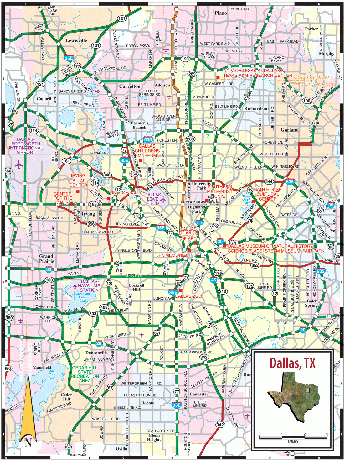 Dallas Tx Map - Dallas Texas Highway Map