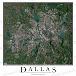 Dallas, Tx Satellite Map Print | Aerial Image Poster   Aerial Map Of Texas