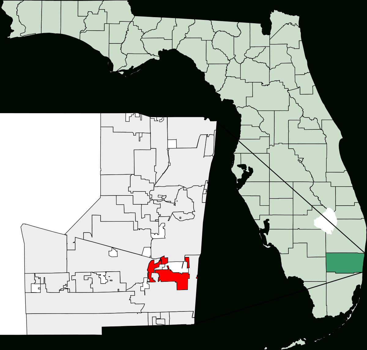 Dania Beach, Florida - Wikipedia - Sinkhole Map Hernando County Florida