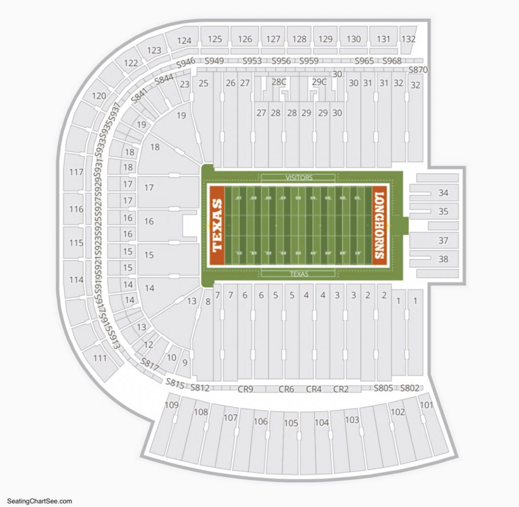 Darrell K Royal Texas Memorial Stadium Seating Chart | Seating - Texas ...