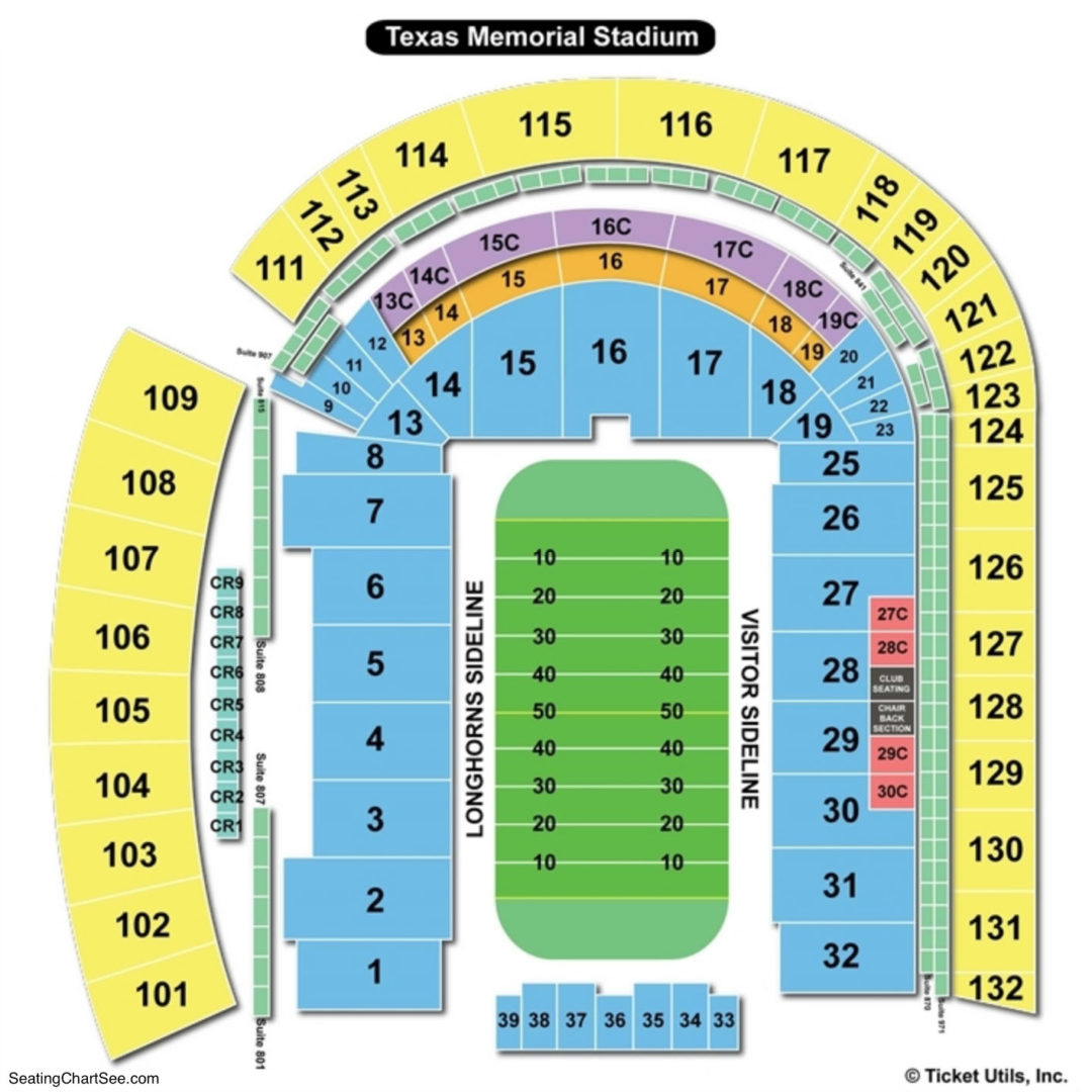 Darrell K Royal Texas Memorial Stadium Seating Chart ...