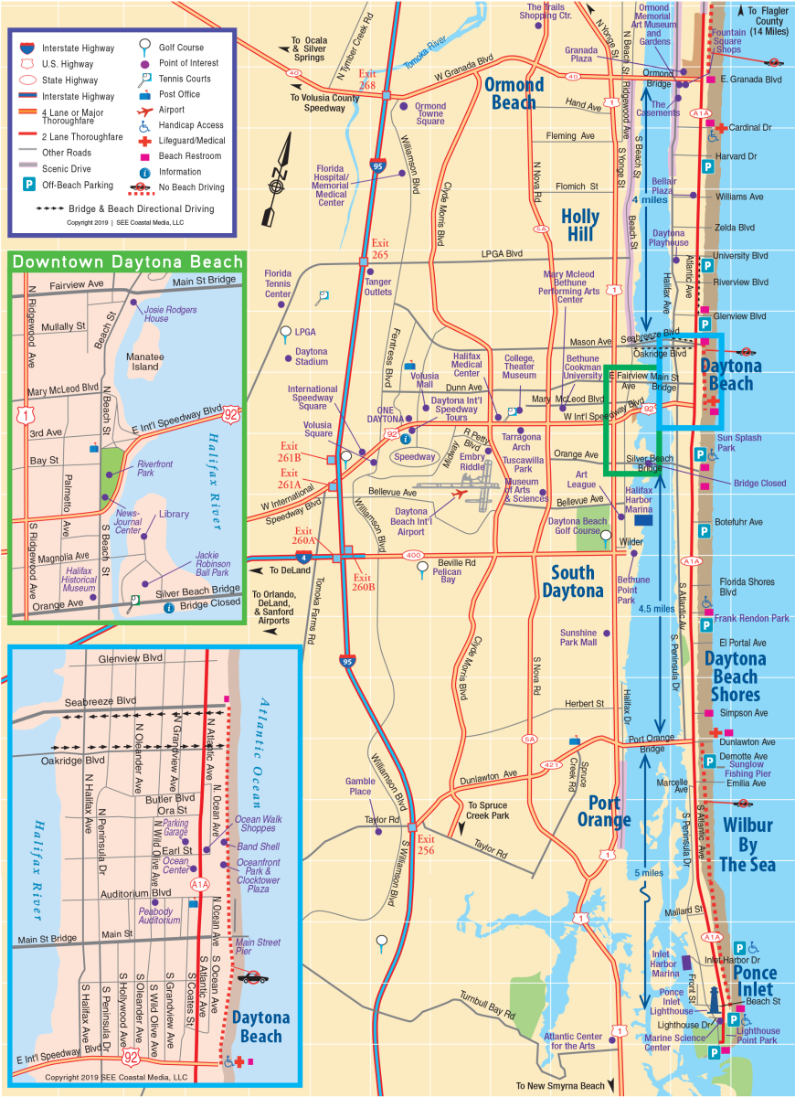 Daytona Beach Area Attractions Map | Things To Do In Daytona - Where Is Daytona Beach Florida On The Map