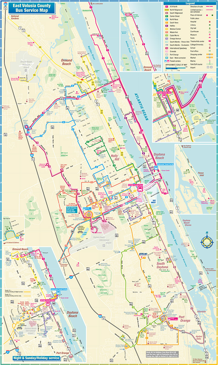 Daytona Beach Route Map - Street Map Of Ormond Beach Florida